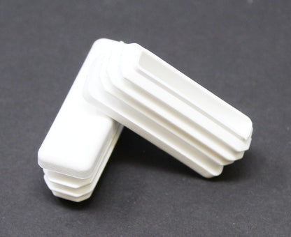 Tubing Caps 1/2 x 1-1/2 inch Rectangle White Plastic, Finishing Plug, Pipe Tubing End Cap