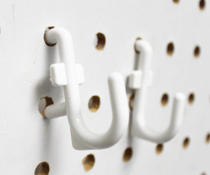 NON-Locking J Style White Plastic Pegboard Hooks Plastic Pegboard Hooks - Crafts / Tools