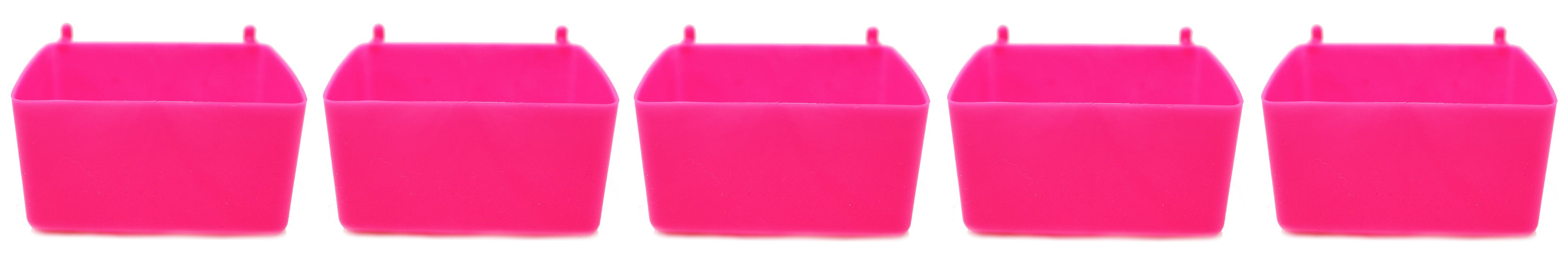 10 Pack Small Plastic Pegboard Storage/Parts Bins - Pink 