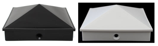 6x6 Nominal (5.5" x5.5") Plastic Pyramid Vinyl Fence Post Cap w/ Pre-Drilled Hole for Nominal 6x6 Posts