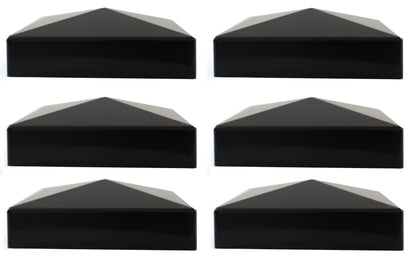 5x5 True (127mm x 127mm) Plastic Pyramid Vinyl Fence Post Cap Black, Grey, Tan or White