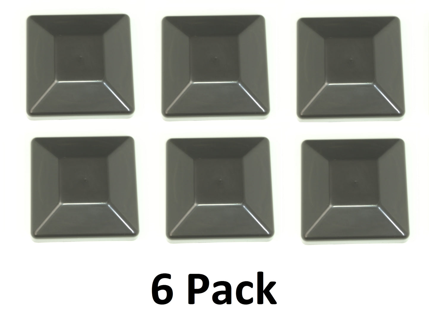 4x4 Nominal (3-5/8"x 3-5/8") Black Plastic Fence Post Caps with a smooth flat top