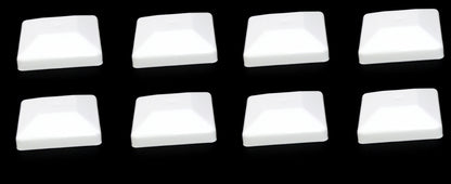 4x4 Nominal (3-5/8"x 3-5/8") White Plastic Fence Post Caps with a smooth flat top