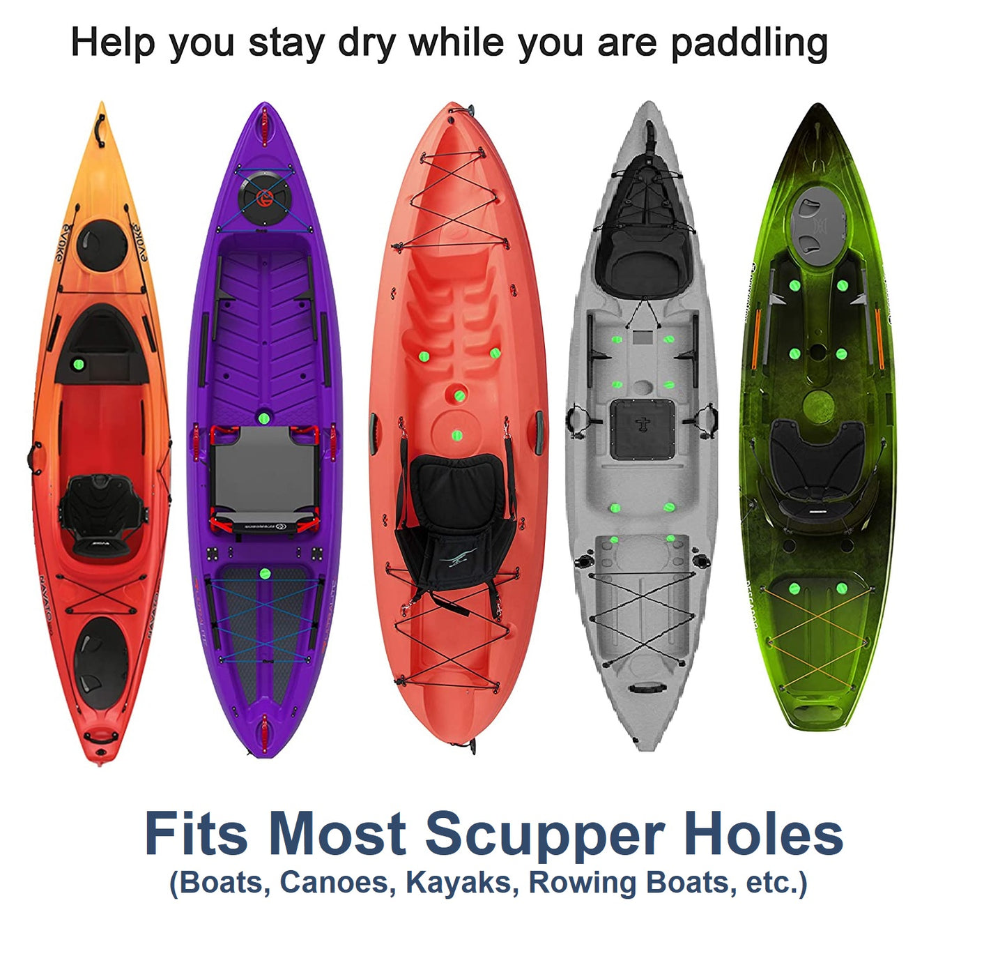Kayak Scupper Plug | Sit on Top Kayak Hole Plugs Neon Green / Glow-in-the-Dark