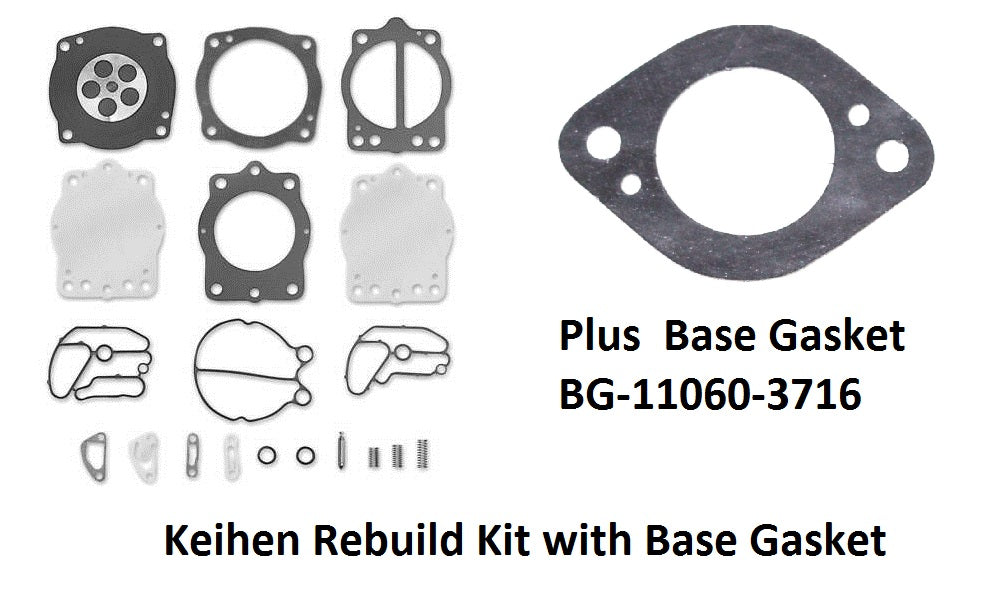 Kawasaki Keihen Rebuild Kit with Base Gasket # 11060-3716 For Kawasaki PWC  550 650 750 Carb  Ss Xi Js Ts Sc Sx