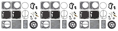 Aftermarket Mikuni Triple Carb Carburetor Rebuild Kit with Base Gaskets replaces Polaris 3240128 Seadoo, Kawasaki 11009-3786 WSM # 007-494 SL SLT SLX 650 750 780 slt