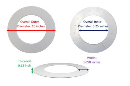 Trim Rings Plastic Ring 10" Inch Recessed Light Ring For Can Lights Lightening Fixture Multi-Colors Black or White