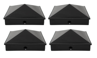 5x5 Nominal (4.5" x4.5") Plastic Pyramid Vinyl Fence Post Cap w/ Pre-Drilled Hole Black or White