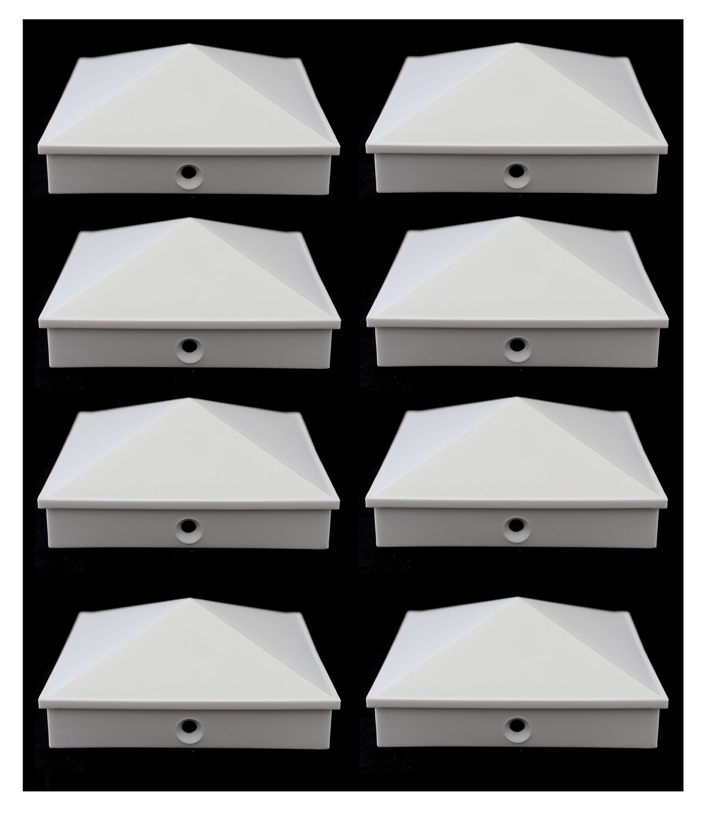 6x6 Nominal (5.5"x5.5") Pyramid Vinyl Fence Post Cap w/ Pre-Drilled Hole for Nominal 6x6 Posts