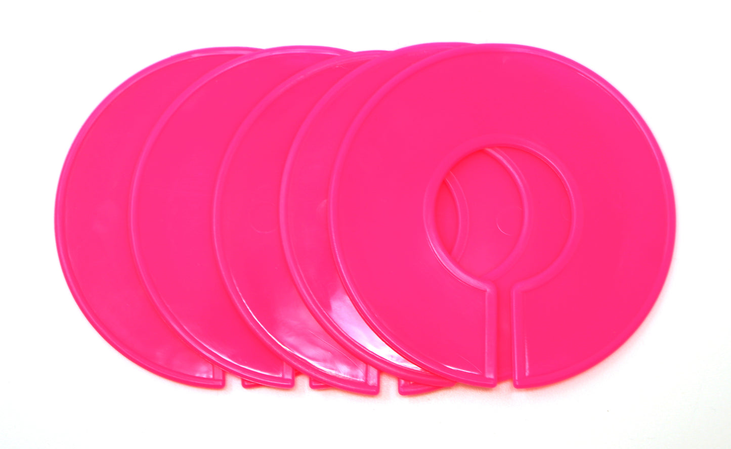 Pink Round Plastic Blank Rack Size Dividers - 20 Pack