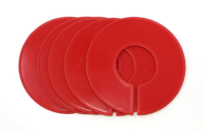 Red Round Plastic Blank Rack Size Dividers - Multi-Pack