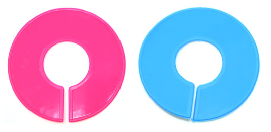 Pink and Blue Round Clothing Rack Size Divider for round & square rods - Multi-Pack